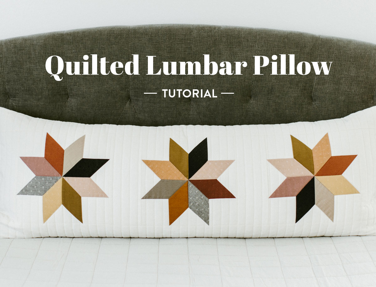This quilted lumbar pillow tutorial walks you through the steps to create a one-of-a-kind piece featuring the LeMoyne Star block. suzyquilts.com