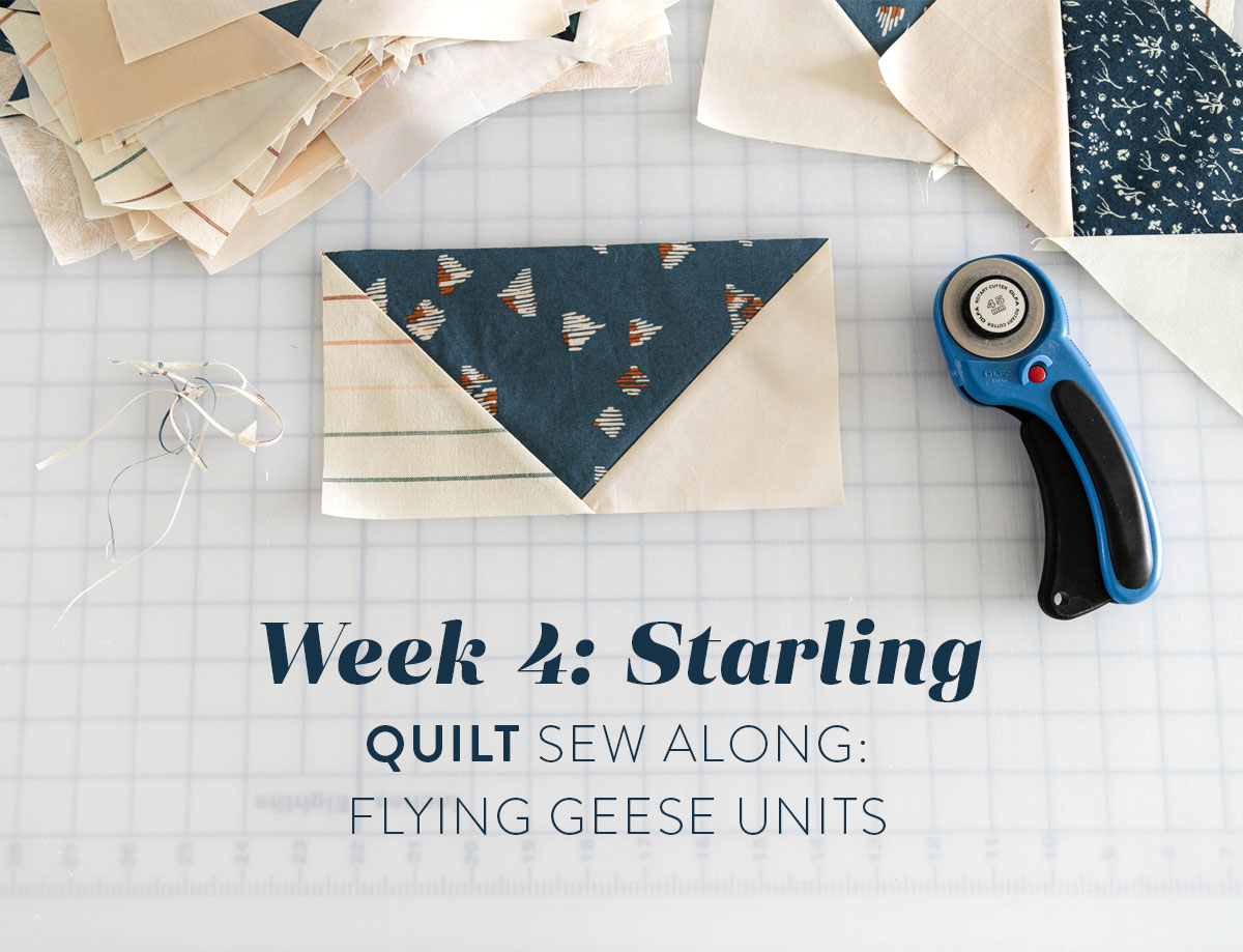 In Week 4 of the Starling quilt sew along we sew the flying geese units with a video tutorial and added tips. Great for beginner quilters! suzyquilts.com