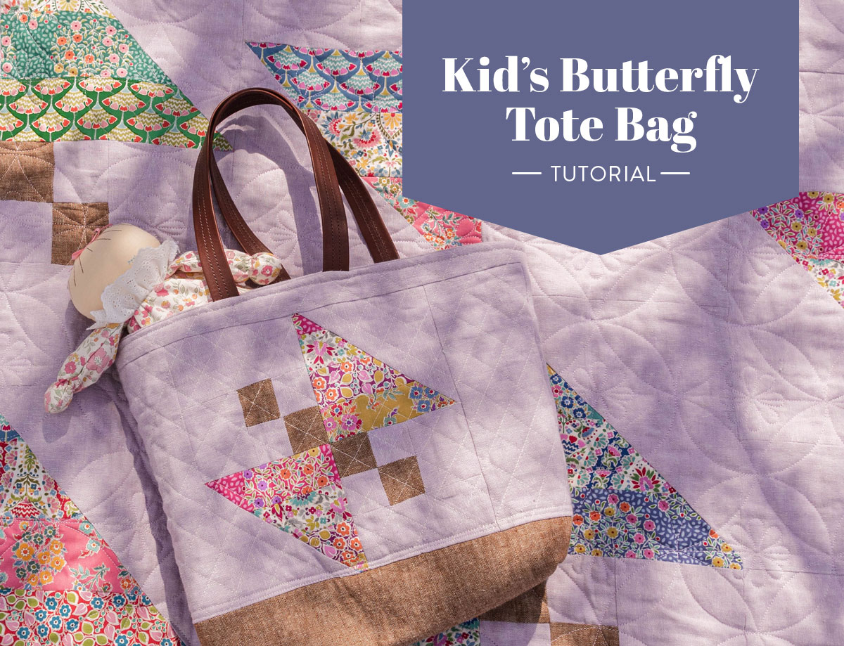 Use this kid's butterfly tote bag tutorial to turn the Butterfly Garden quilt pattern into a mini tote bag for your kiddo! suzyquilts.com