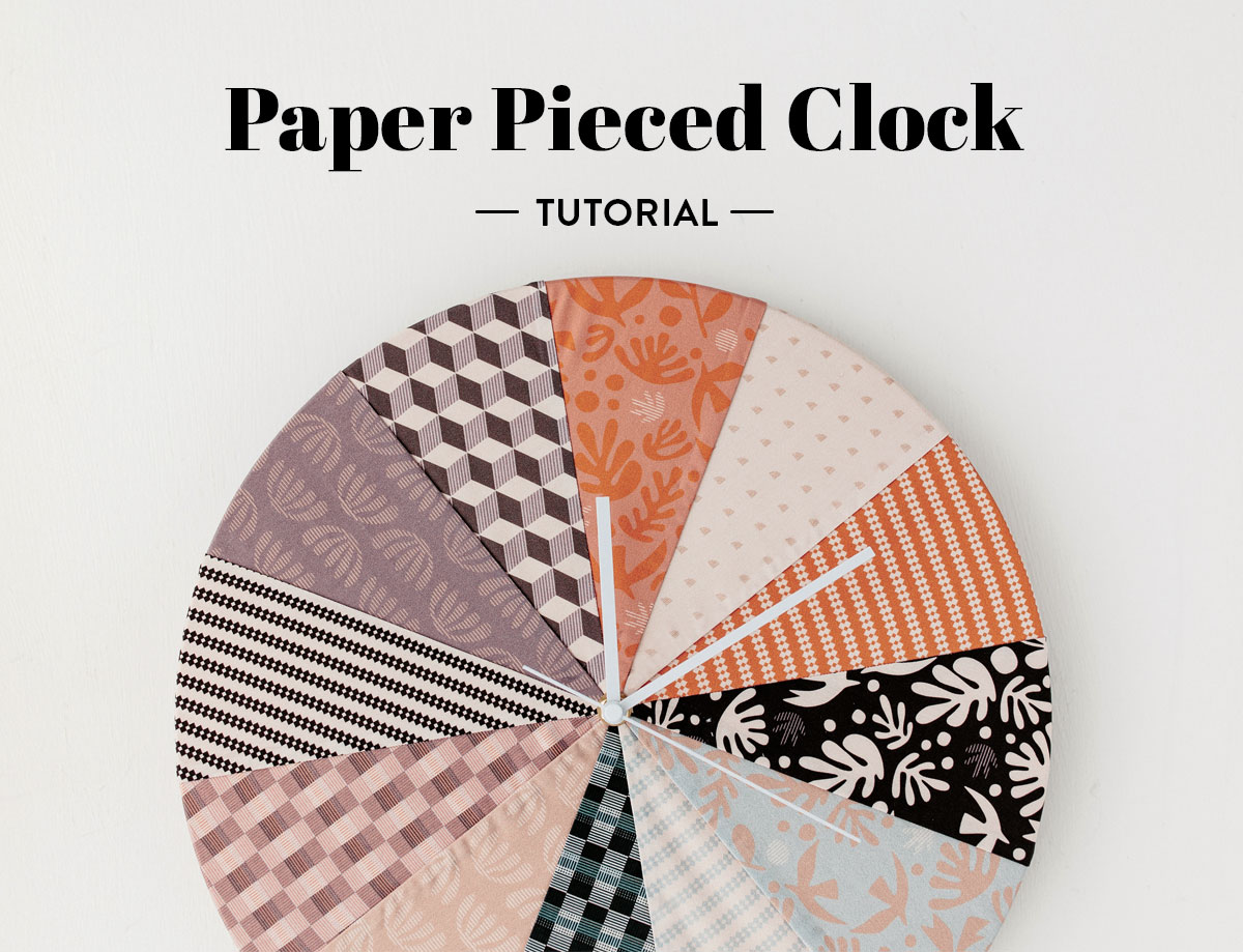 This tutorial teaches you basic foundation paper piecing while creating a one-of-a-kind paper pieced fabric clock