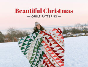 Beautiful Christmas Quilt Patterns made with red and green fabric | suzyquilts.com