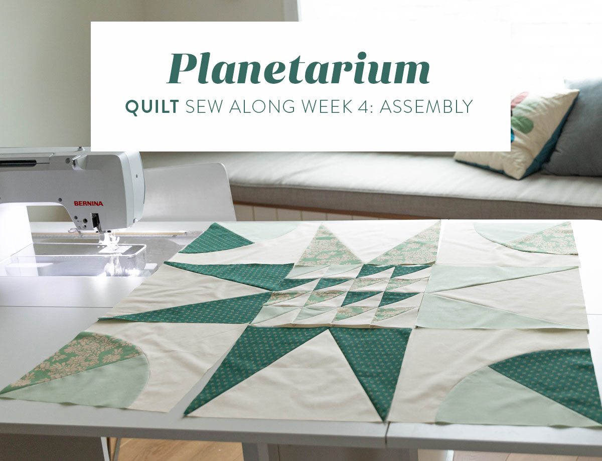 In Week 4 of the Planetarium sew along we assemble our quilt tops and review some different ways to quilt and bind your finished quilt | suzyquilts.com