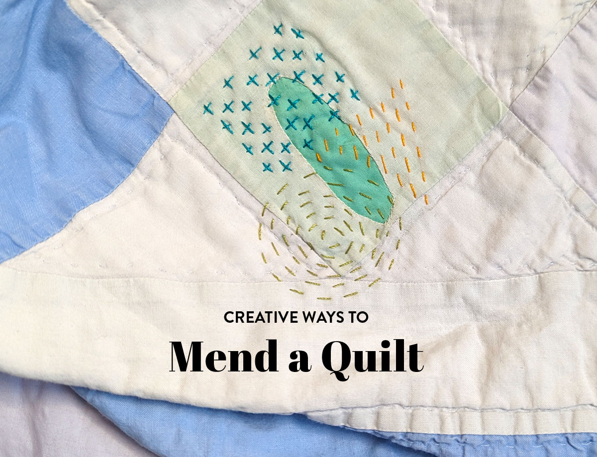 Creative Ways to Mend a Quilt Article for The Cutting Table. #thecuttingtable #suzyquilts