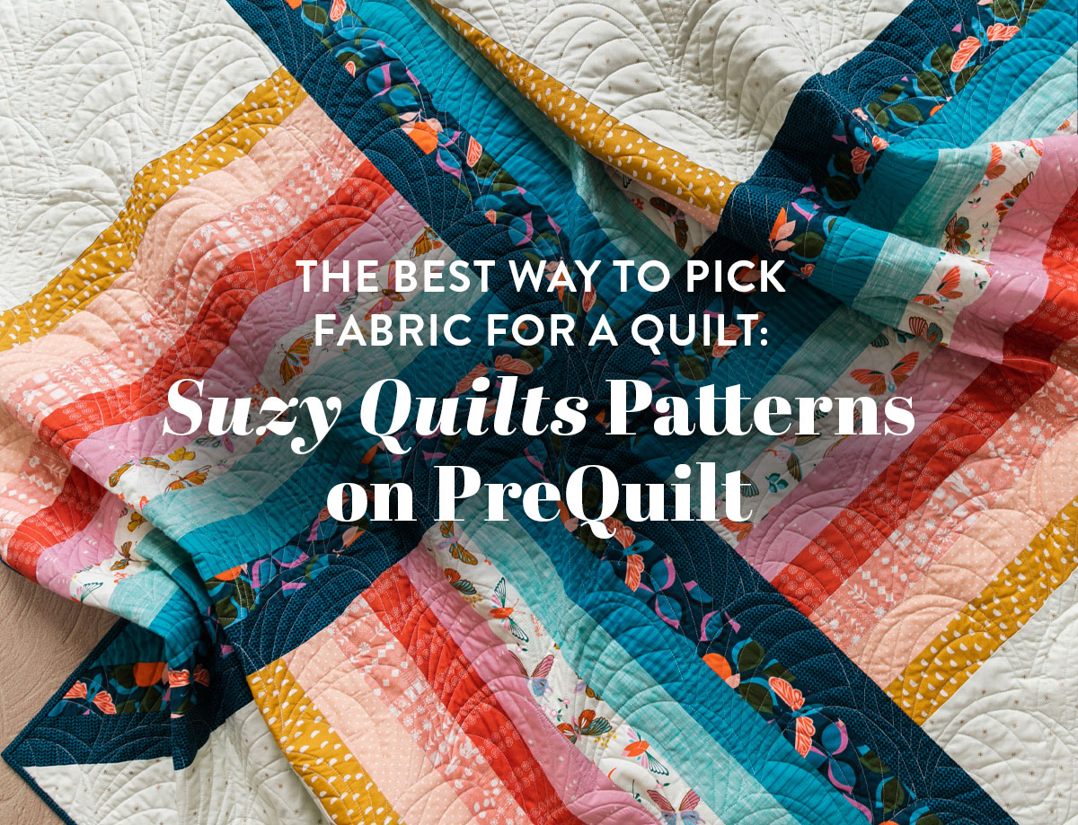 This is the best way to pick fabric for a quilt! Suzy Quilts patterns are now on PreQuilt — audition fabric with digital quilt coloring pages. suzyquilts.com
