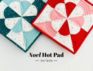 Follow along with our Noel hot pad pattern to learn how to make Christmas hot pads that are heat-resistant and adorable! suzyquilts.com