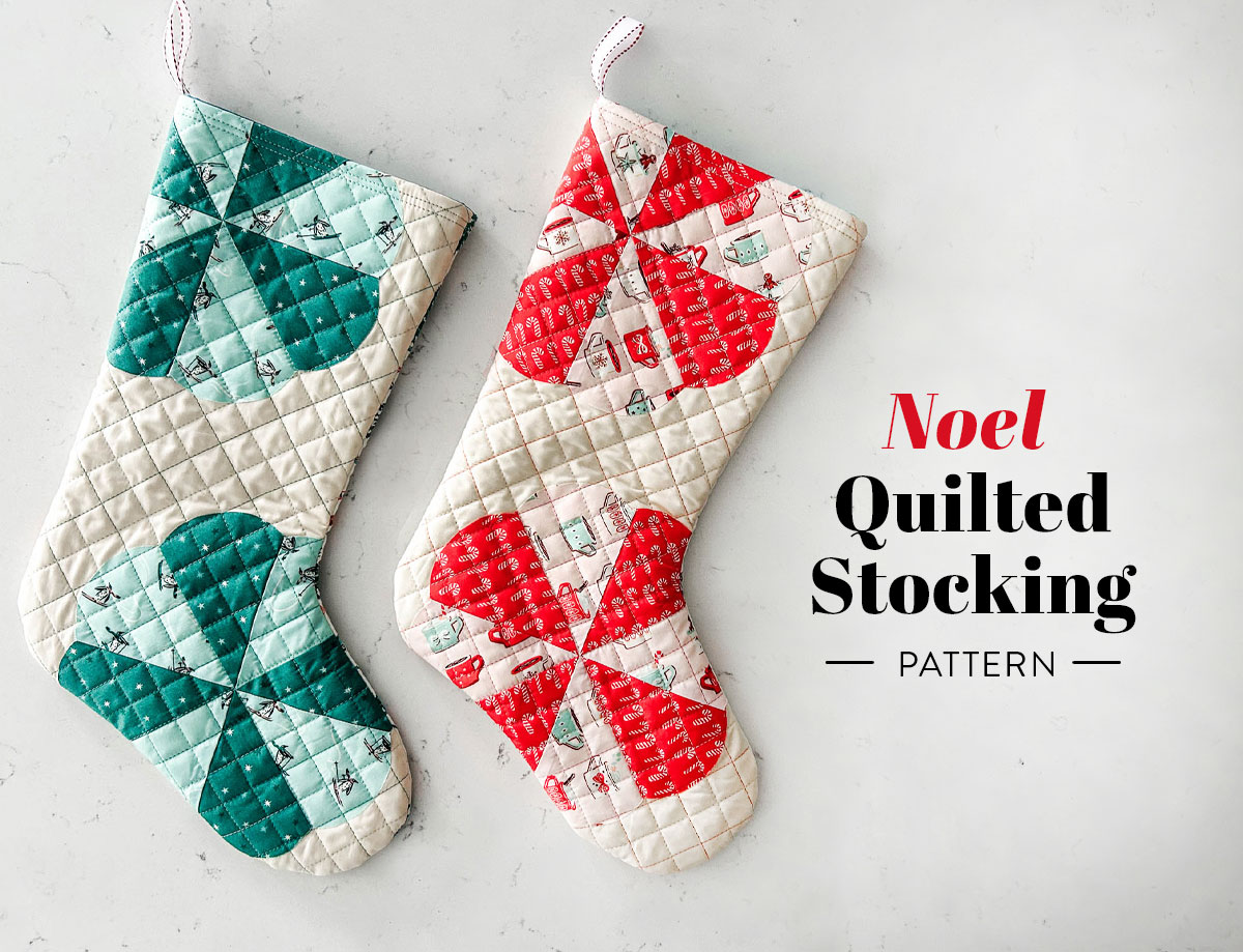 Noel Quilted Stocking Tutorial at suzyquilts.com