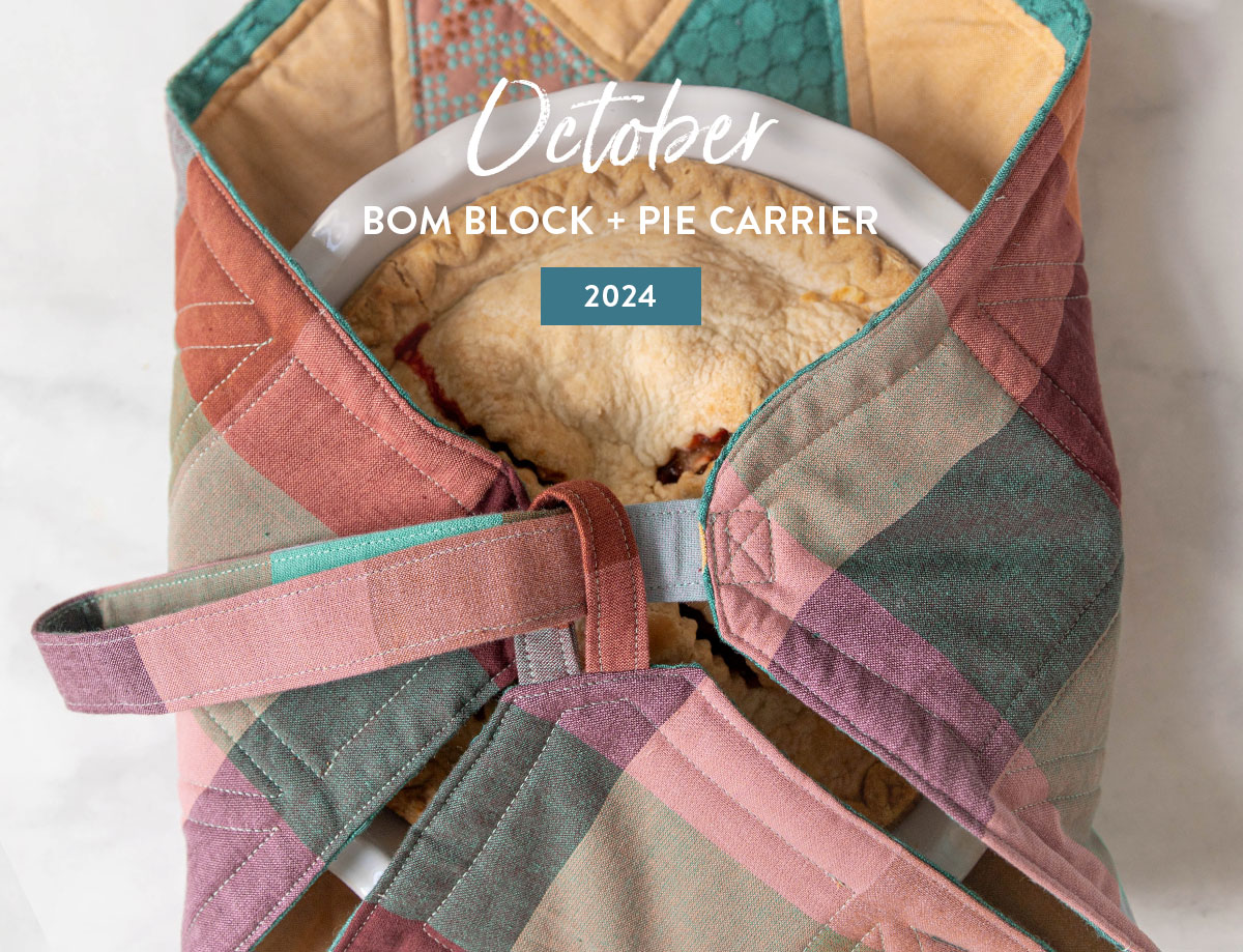 October BOM Block and Pie Carrier Tutorials for The Cutting Table. #thecuttingtable #suzyquilts