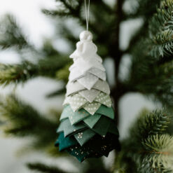 Folded Fabric Tree Ornament Pattern