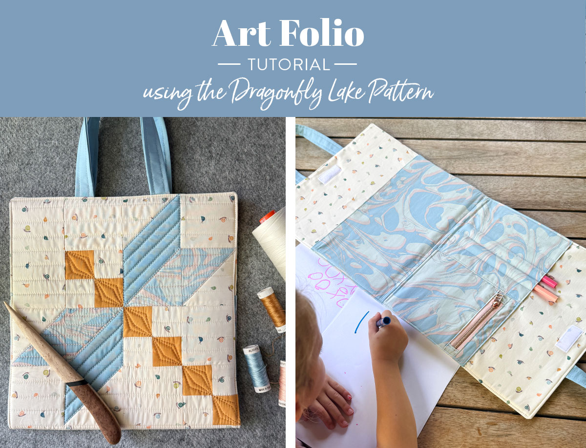 Art Folio Tutorial using the new Dragonfly Lake quilt pattern by Suzy Quilts - suzyquilts.com