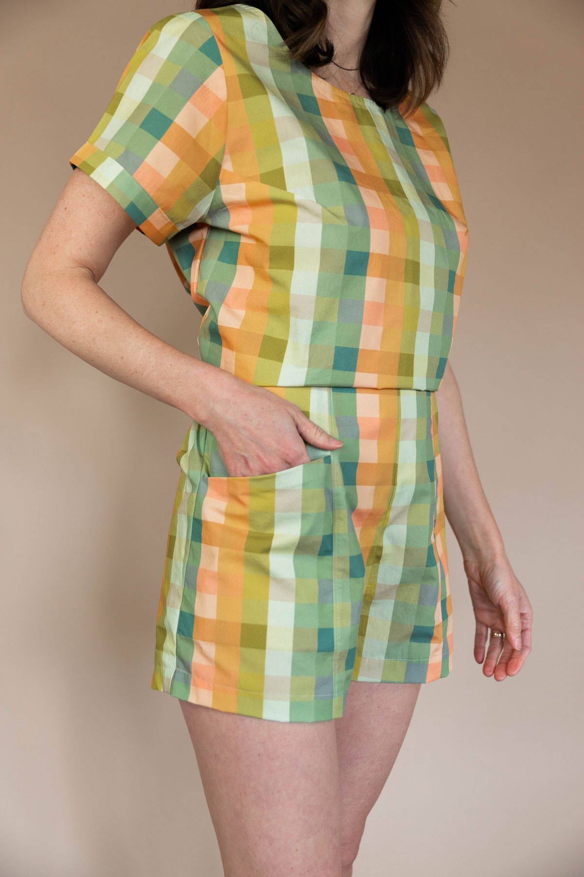 Shorts and a top made using Slow Summer fabric by Suzy Quilts for Art Gallery Fabrics. #quilting #sewingdiy suzyquilts.com Shorts and a top made using Slow Summer fabric by Suzy Quilts for Art Gallery Fabrics. #quilting #sewingdiy suzyquilts.com