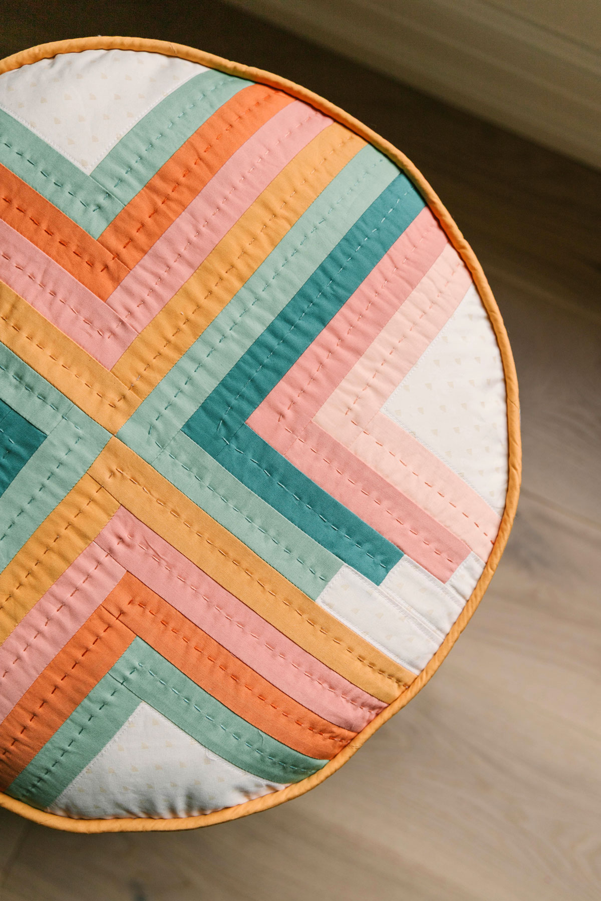 A floor cushion made using the Sugar POP quilt pattern. #quilting #sewingdiy suzyquilts.com A floor cushion made using the Sugar POP quilt pattern. #quilting #sewingdiy suzyquilts.com