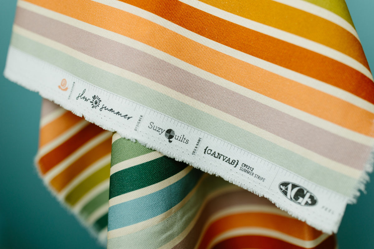 Striped canvas fabric from the Slow Summer fabric collection by Suzy Quilts for Art Gallery Fabrics. #quilting #sewingdiy suzyquilts.com Striped canvas fabric from the Slow Summer fabric collection by Suzy Quilts for Art Gallery Fabrics. #quilting #sewingdiy suzyquilts.com