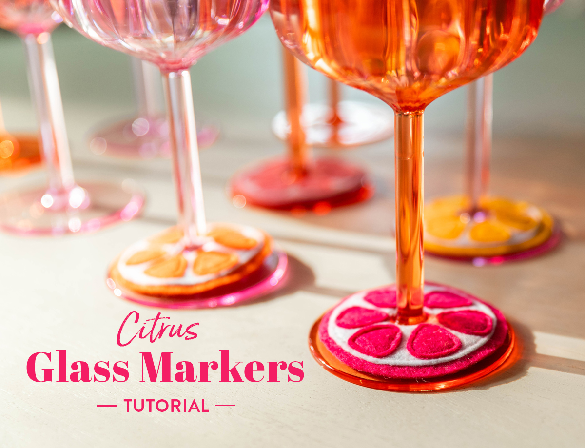 Felt Citrus Glass Marker tutorial for Issue 31 of The Cutting Table at suzyquilts.com