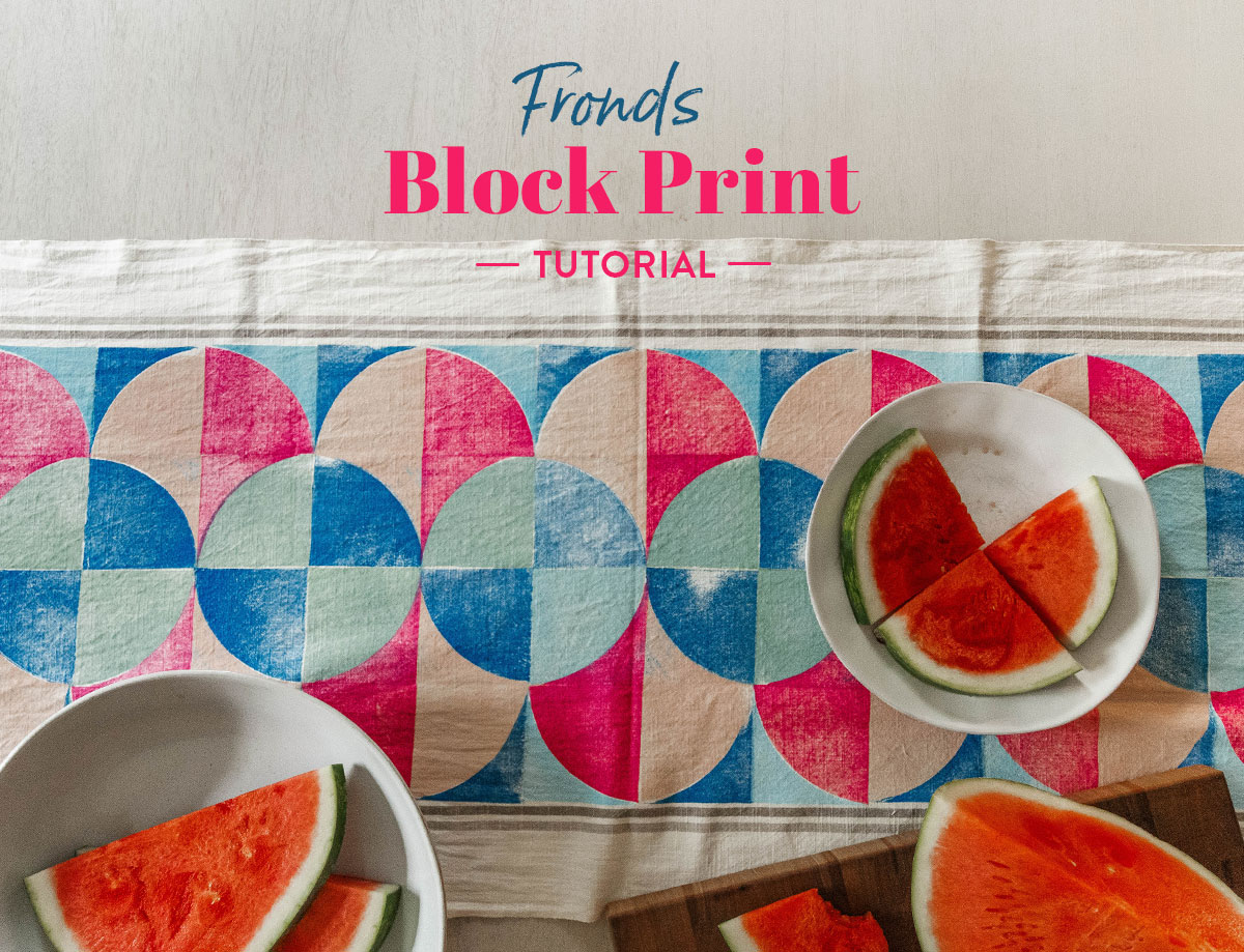 Fronds Block Print Tutorial for The Cutting Table at suzyquilts.com