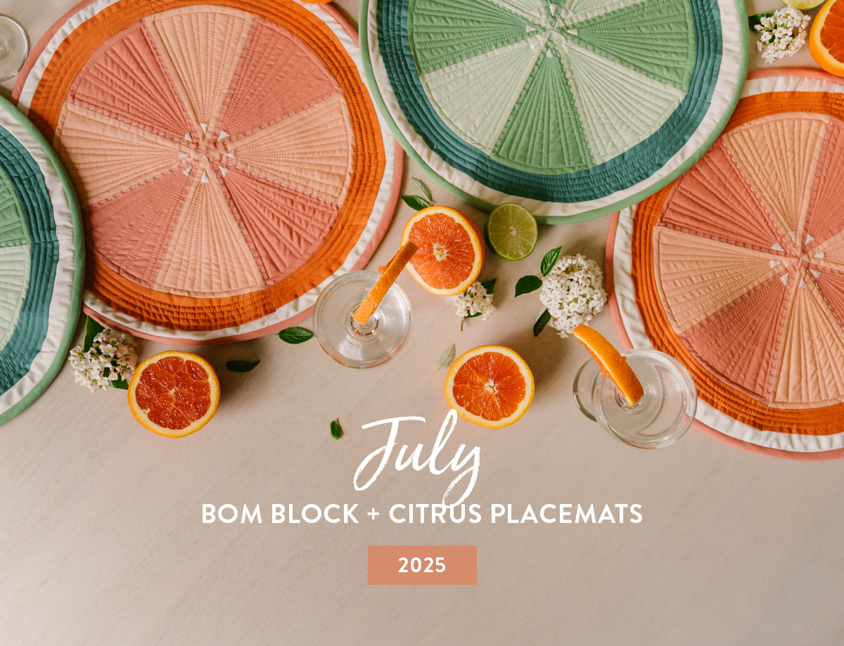 Issue 31 of The Cutting Table Block of the Month and Bonus Placemats project - suzyquilts.com