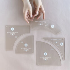 Acrylic templates for the Modern Fans quilt pattern by Suzy Quilts.