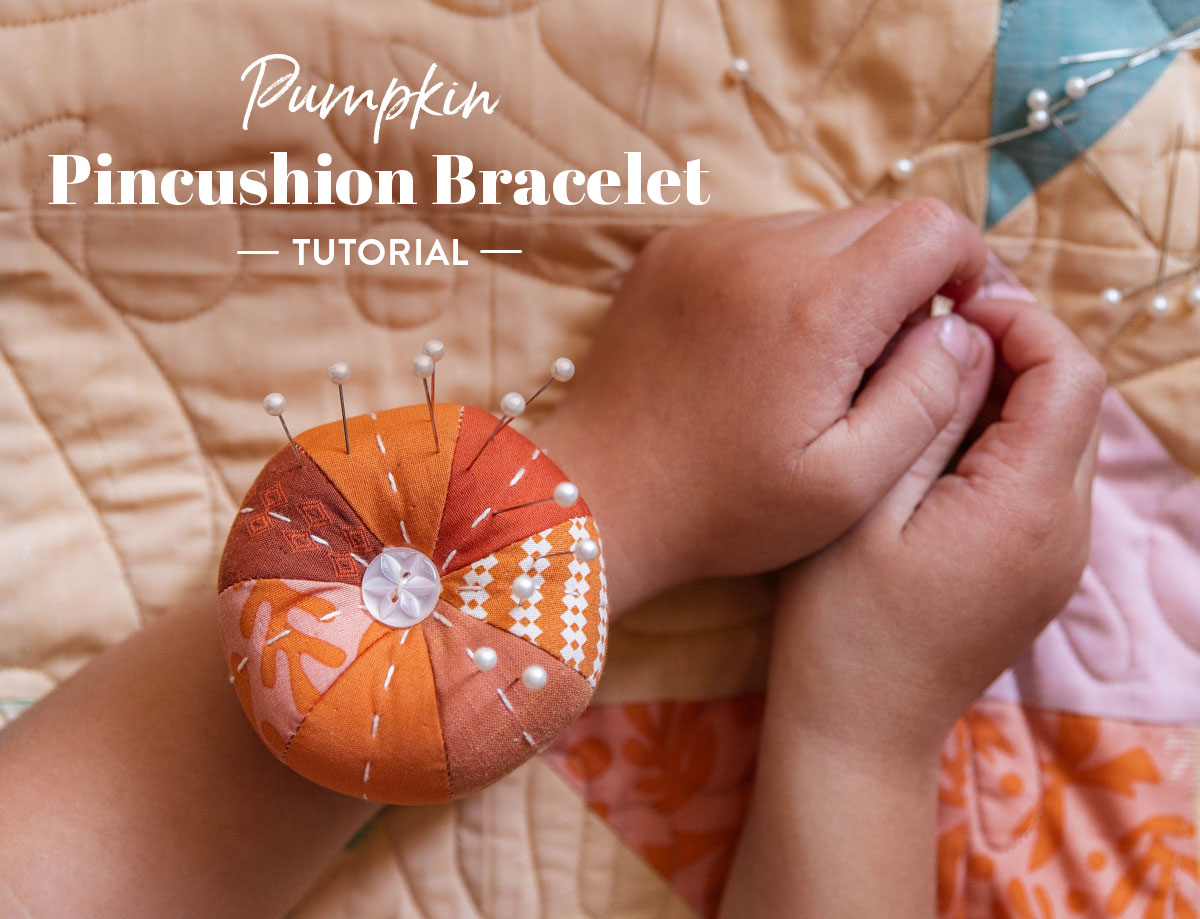 Handmade pumpkin pincushion tutorial at suzyquilts.com