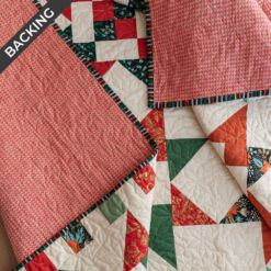 Fat Quarter Stars Throw Backing and Binding in Red Woven