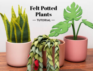 Felt Potted Plants Tutorial for The Cutting Table. #thecuttingtable #suzyquilts
