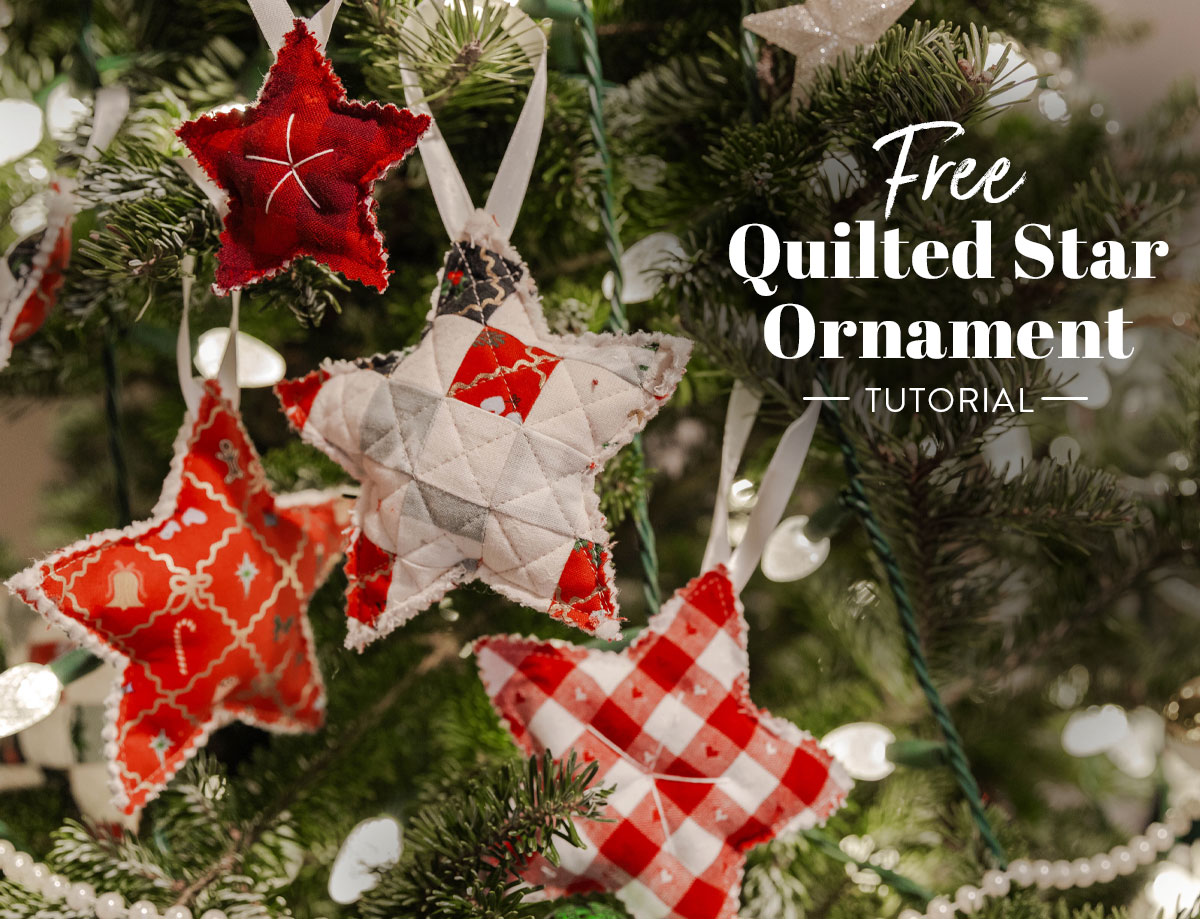 Free Quilted Star Ornament tutorial at suzyquilts.com